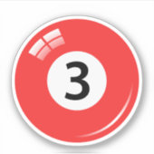 プール/ビリヤードのボールナンバー3 (3)青 シール (正面)