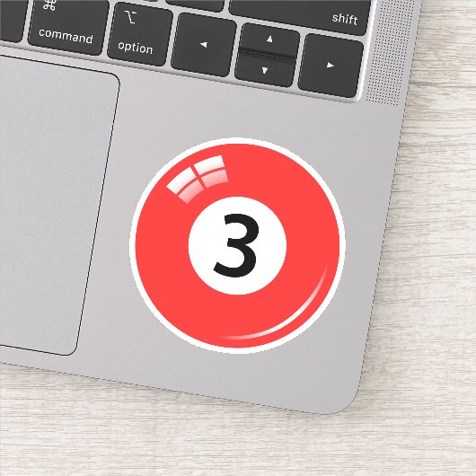 プール/ビリヤードのボールナンバー3 (3)青 シール (詳細)