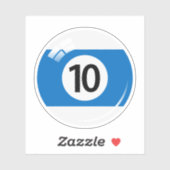 プール/ビリヤードのボール番号10青い白 シール (シート)