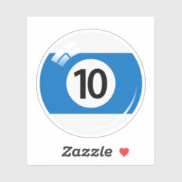 プール/ビリヤードのボール番号10青い白 シール