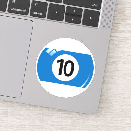 プール/ビリヤードのボール番号10青い白 シール
