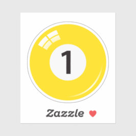 プール/ビリヤードのボール番号1 (1)黄色 シール