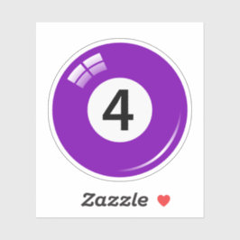 プール/ビリヤードのボール番号4 (4)紫 シール