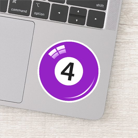 プール/ビリヤードのボール番号4 (4)紫 シール (詳細)