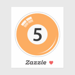 プール/ビリヤードのボール番号5 (5)オレンジ シール