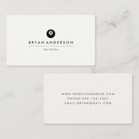 プール-ビリヤードの名刺 名刺 (正面/裏面)