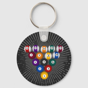 プール:ビリヤードボール:ビリヤード:キーホルダー キーホルダー