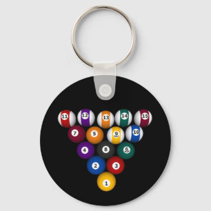 プール: ビリヤードボール: ビリヤード: Keychain キーホルダー