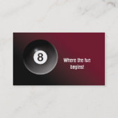 プール-ビリヤード8の球の名刺バーガンディ 名刺 (裏面)