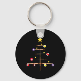プール ビリヤード キュー スポーツ クリスマスツリー キーホルダー