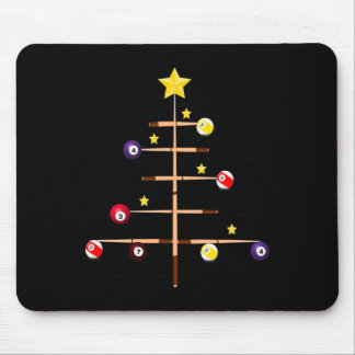 プール ビリヤード キュー スポーツ クリスマスツリー マウスパッド