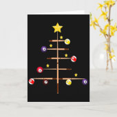 プール ビリヤード キュー スポーツ クリスマス ツリー カード (黄色い花)