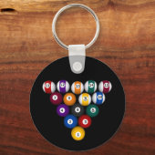 プール：ビリヤード・ボール：ビリヤード：キーチェーン キーホルダー (正面)