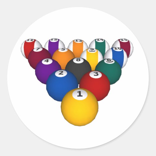 プール：ビリヤード・ボール：ビリヤード： ラウンドシール (正面)