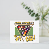 プール/ビリヤード#1パパ父の日贈り物 ポストカード (スタンド正面)