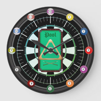 プール(ビリヤード) 12ボール時計 ラージ壁時計