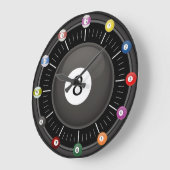 プール(ビリヤード) 8ボール時計 ラージ壁時計 (傾斜)