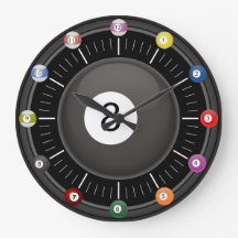 プール（ビリヤード） 8ボール時計