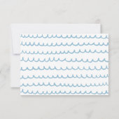 プール＆ビーチ ネイビーブルーの波 | 子供の誕生日 サンキューカード (裏面)