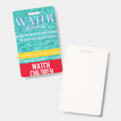 プール/ビーチ/水の安全のための水ウォッチャーラベル バッジ (Front & Back)