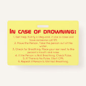 プール/ビーチ/水の安全のための水ウォッチャーラベル バッジ (裏面)