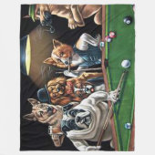 プール-ブルドッグ--を遊んでいる犬 フリースブランケット (正面)