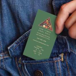 プール・ホール・ビリヤード・ビジネス・カード（時間あり） 名刺