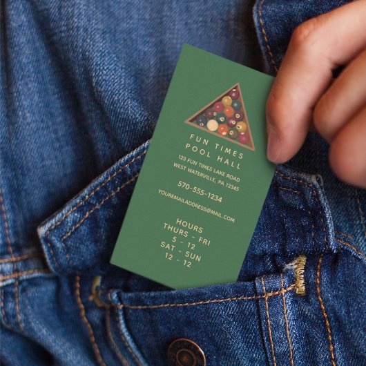 プール・ホール・ビリヤード・ビジネス・カード(時間あり) 名刺