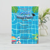 プール 夏 現代の楽しみ 卒業パーティー トロピカル 招待状 (スタンド正面)