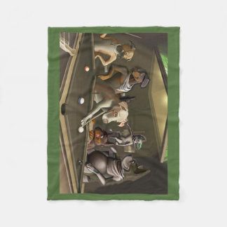 プール- Dogz --を遊んでいる犬 フリースブランケット