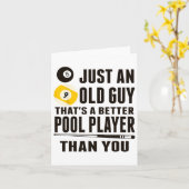 プールTおもしろいシャツただの老人ビリヤードのギフト カード (黄色い花)