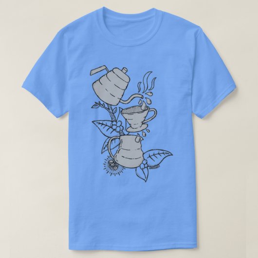 プーローバーコーヒーホワイト Tシャツ (デザイン正面)