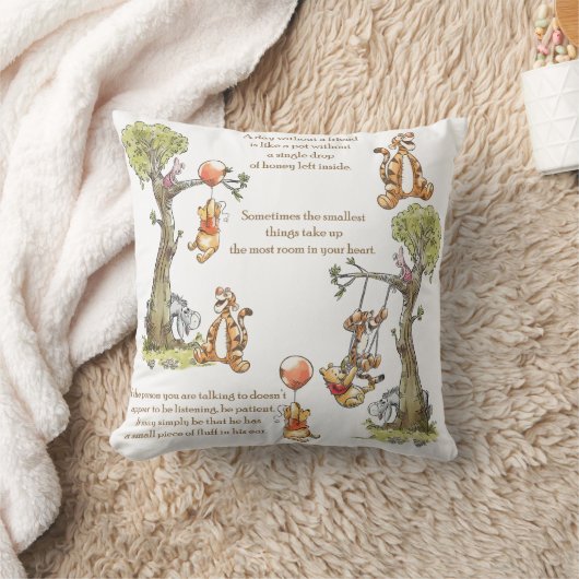 プー枕のワイン；100エーカーの木 クッション (ブランケット)