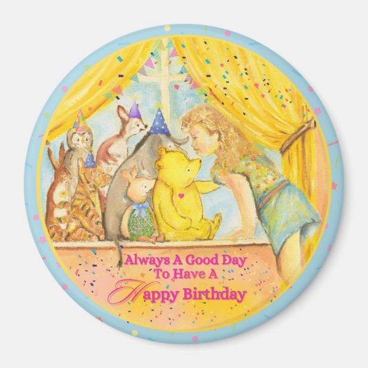 プー磁石にワインを入れる マグネット (正面)