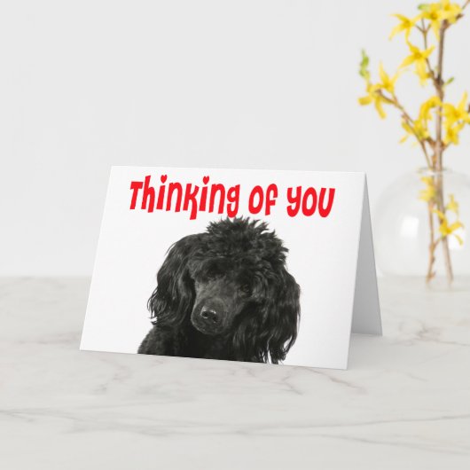 プー考えルの君の恋しく思ころ子犬 カード (黄色い花)