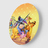 プー・キッズアクリルウォールクロック ラージ壁時計 (傾斜)