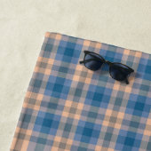 プ市松模様にリッドベージュブルーグレーアンドピーチ ビーチタオル (インサイチュ)