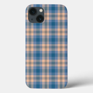 プ市松模様にリッドベージュブルーグレーアンドピーチ iPhone 13ケース