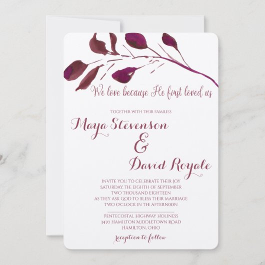 プ素朴ラム|私たちは、彼が初めて私たちを愛してくれたので愛しています 招待状 (正面)