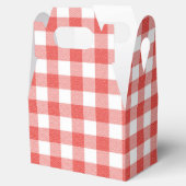 プ素朴リ赤と白ド・ジンガム・ウェディング・パーティー フェイバーボックス (オープン)
