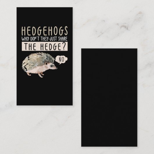 ヘおもしろいッジホッグ動物のユーモア 名刺 (正面/裏面)