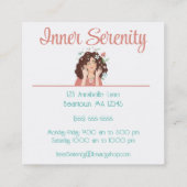 ヘアかわいらしサロンのパーソナライズ スクエア名刺 (裏面)