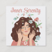 ヘアかわいらしサロンのパーソナライズ スクエア名刺 (正面)