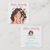 ヘアかわいらしサロンのパーソナライズ スクエア名刺 (正面/裏面)