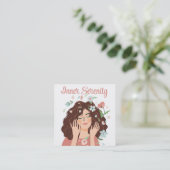 ヘアかわいらしサロンのパーソナライズ スクエア名刺 (スタンド正面)