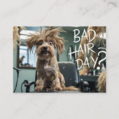 「ヘアが大変！？」面白い犬のトリミングビジネスカード 名刺 (正面)
