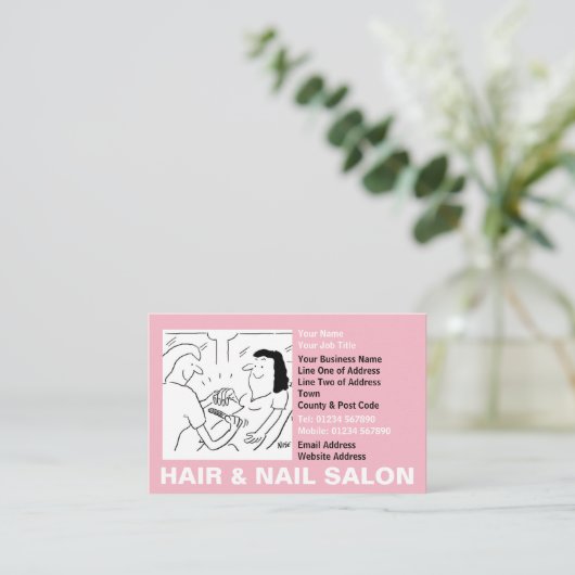 ヘアとネイルサロン次のアポイントメントカード 名刺 (スタンド正面)
