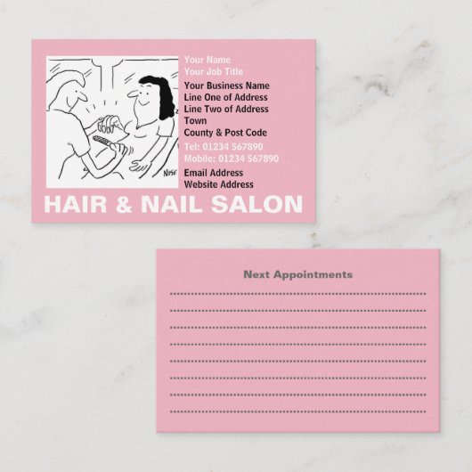 ヘアとネイルサロン次のアポイントメントカード 名刺 (正面/裏面)