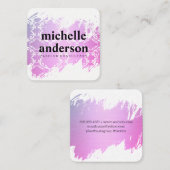 ヘアとファッションのスタイリストのパタ華美ーン スクエア名刺 (正面/裏面)