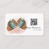 ヘアと爪、 ネイルのQRコード 名刺 (正面)